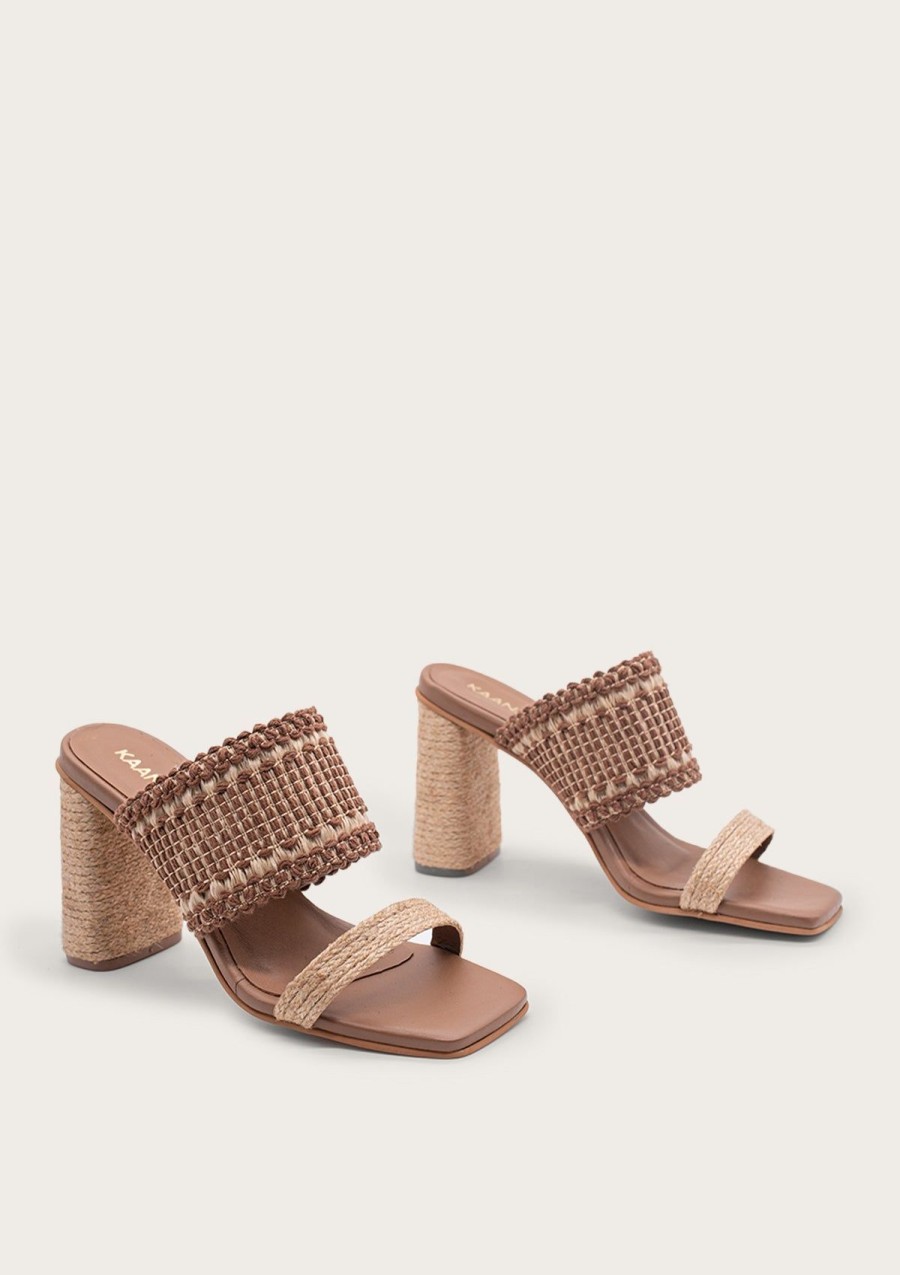 Women KAANAS Heels | Ramie Coffee