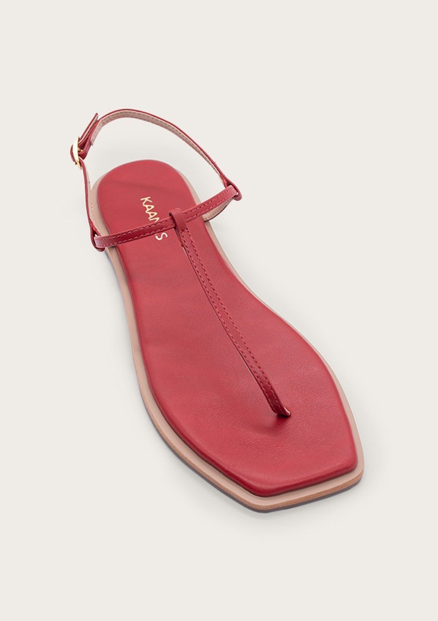 Women KAANAS Flats | Clarkia Chili Red