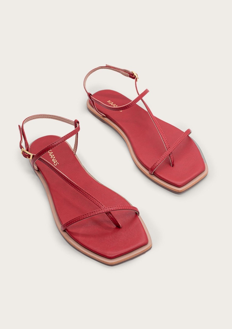 Women KAANAS Flats | Alayta Chili Red