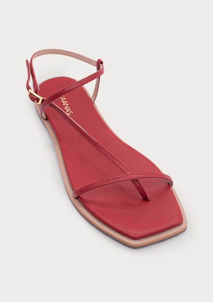 Women KAANAS Flats | Alayta Chili Red