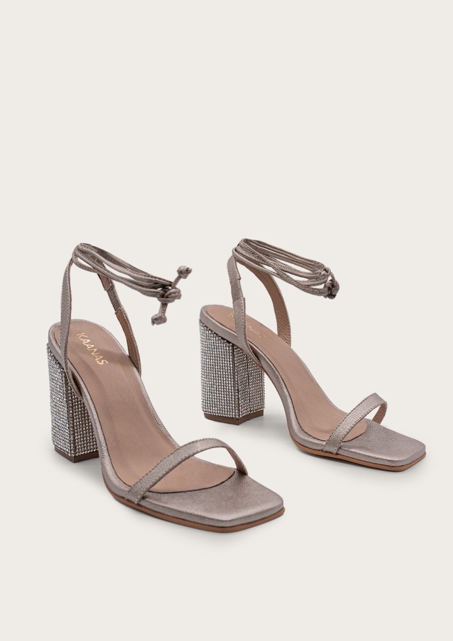 Women KAANAS Heels | Canary Silver