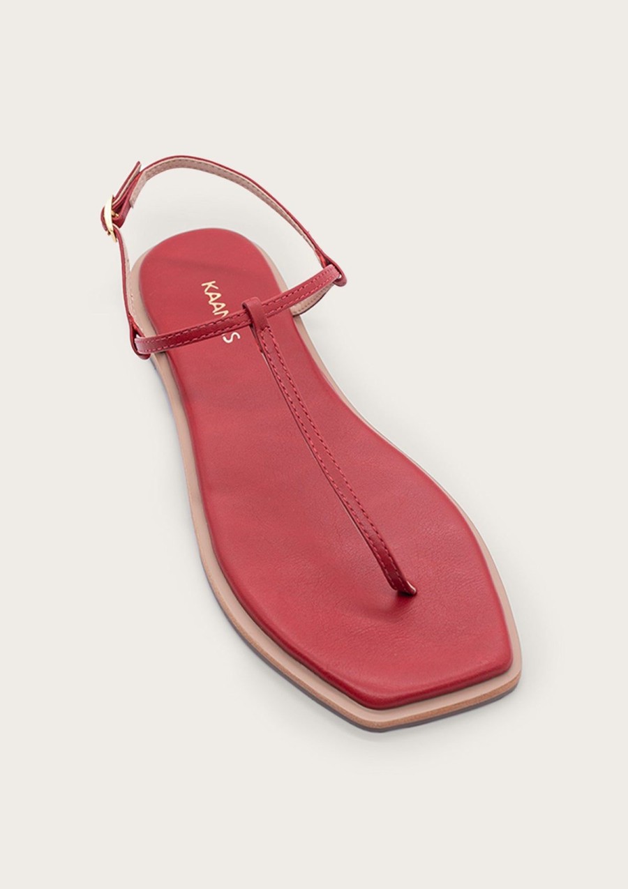 Women KAANAS Naked Sandals | Clarkia Chili Red