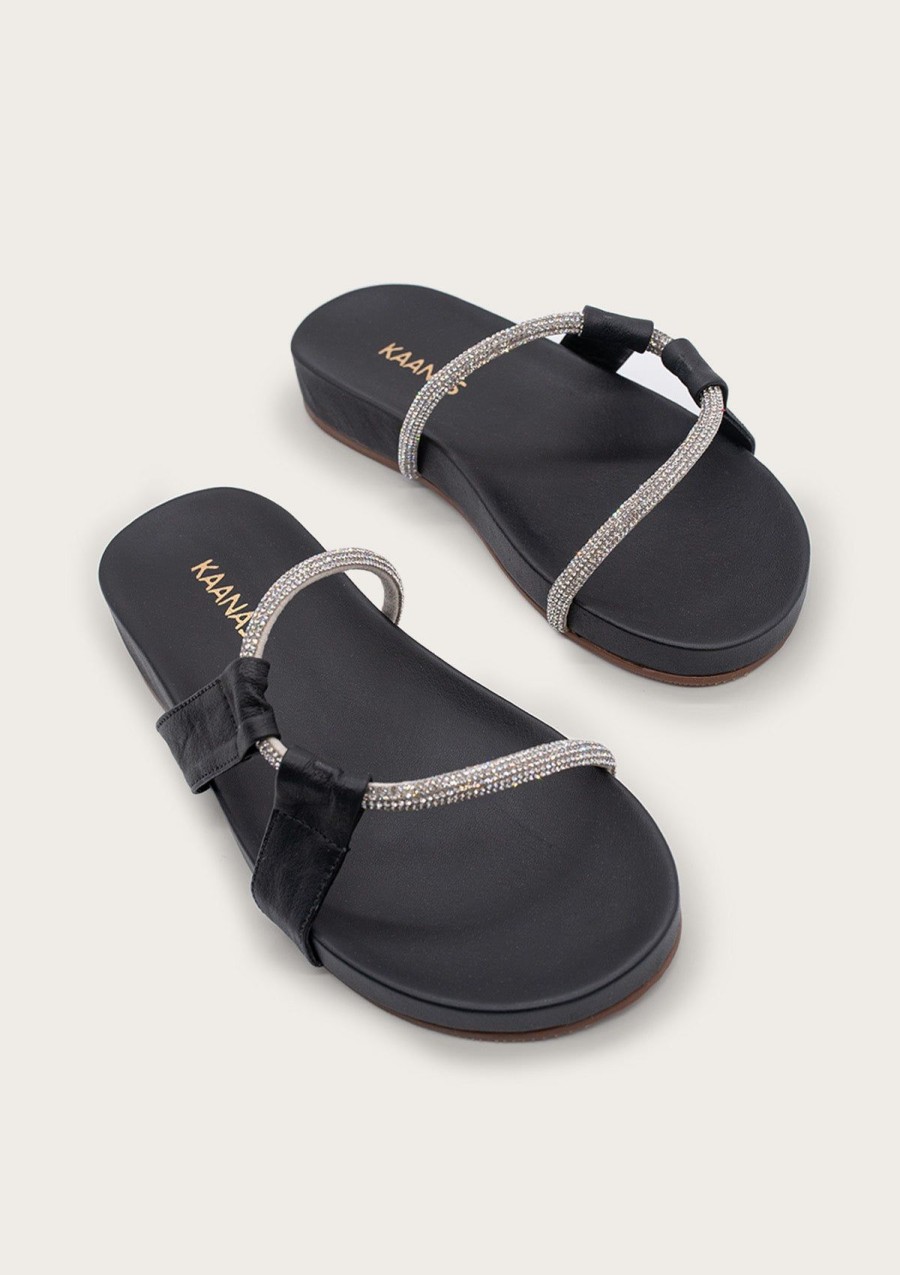 Women KAANAS Flats | Enigma Black