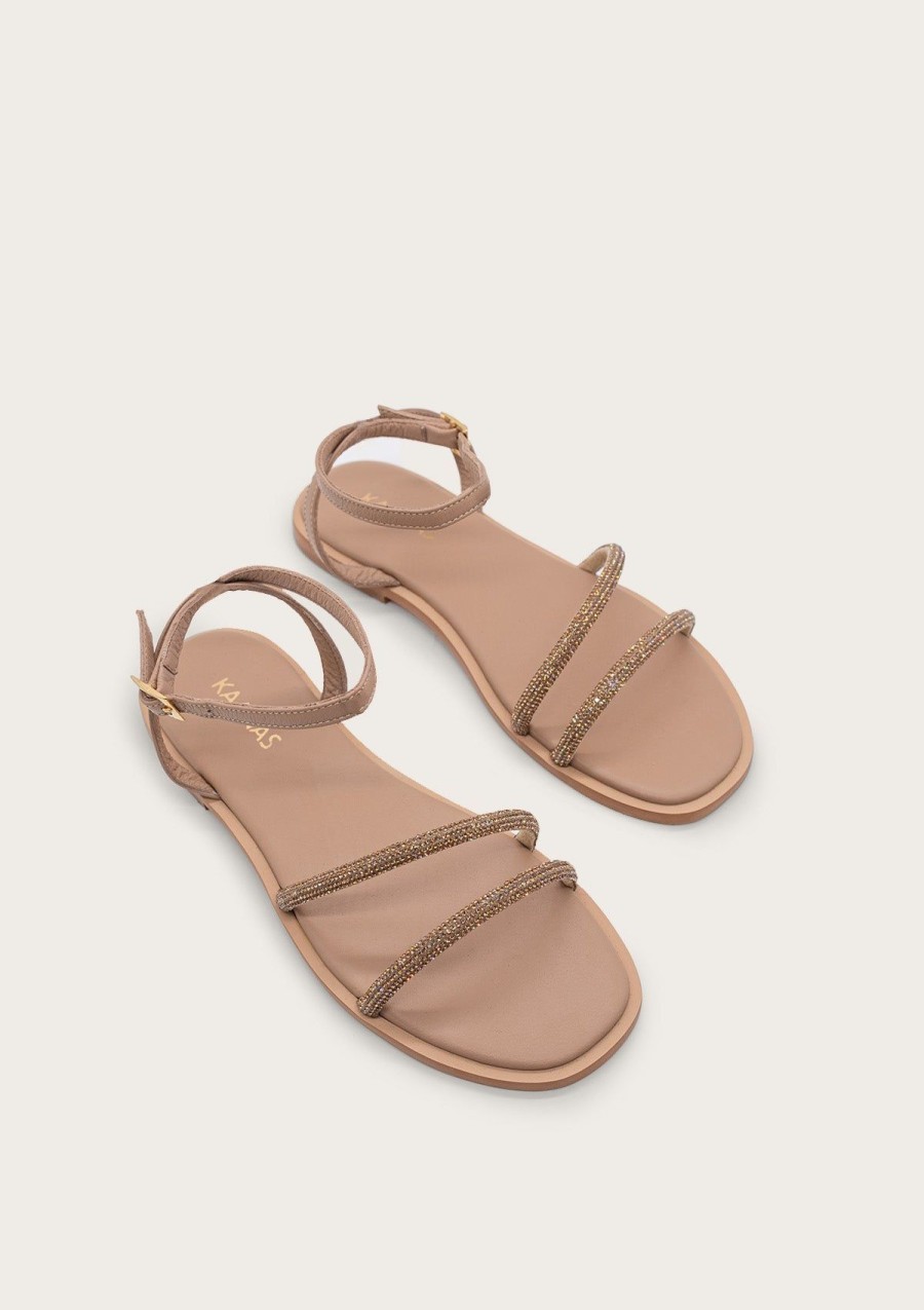 Women KAANAS Flats | Marquise Caramel